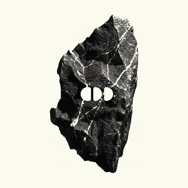 Rough veined stone with mark